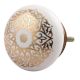Golden Floral Pattern Flat Ceramic Cabinet Knob